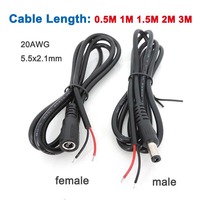 20AWG DC Connector Male / Female Cable Wire 5.5x2.1mm Plug Jack Power Adapter For DIY LED Strip Lights Electrical Socket 0.5m-3m