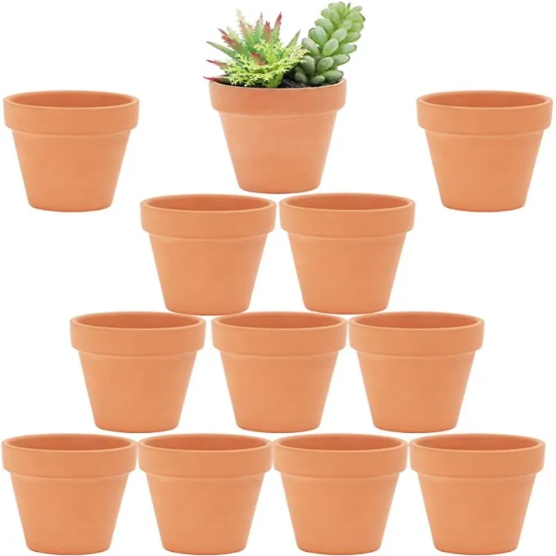 12 Pcs 2.2'' Terra Cotta Pots Pottery Planter Cactus Flower Pot Succulent Pot with Drainage Hole- Great for Plants,Crafts