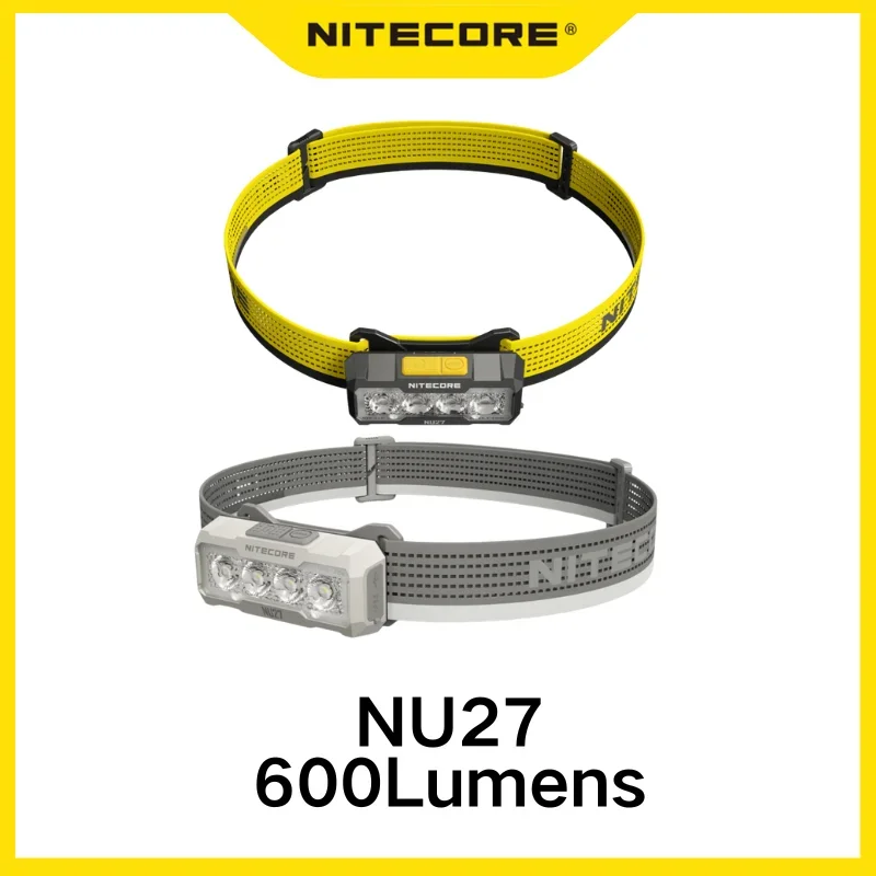 Nitecore NU27 Lampada frontale da esterno ricaricabile con temperature multiple di colore ultra leggera da 600 lumen Batteria incorporata