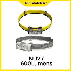 Nitecore NU27 600Lumens Ultra Lightweight Multiple Color Temperatures Rechargeable Outdoor Headlamp Bulit-in Battery