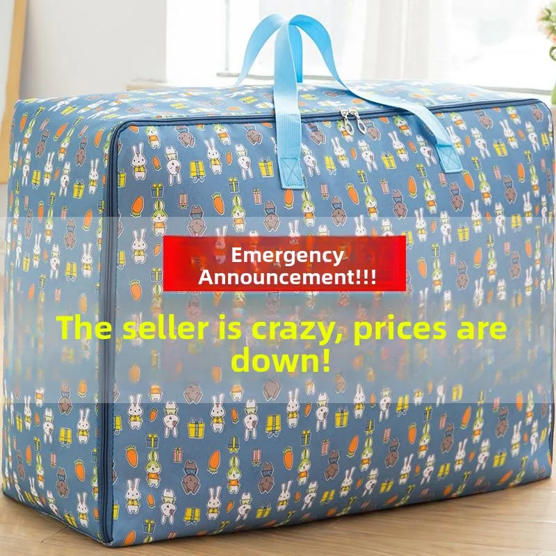 Extra Large Thick Cotton Quilt Storage Bag Oxford Cloth Clothes Storage Bag Moving Bag Moisture Proof Handheld Bag for Moving
