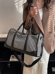 Mala de Viagem Feminina Houndstooth, em Cubos de Embalagem, Bolsas de Viagem Casual, Nova Moda, 2022, 2024