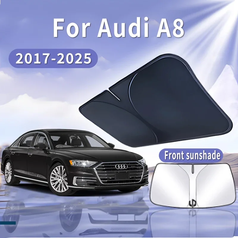 Car Sun Visor For Audi A8 2017~2025 2018 2019 Front Windshield Sunshade Heat Insulation Summer Cooling Auto Accessories Foldable