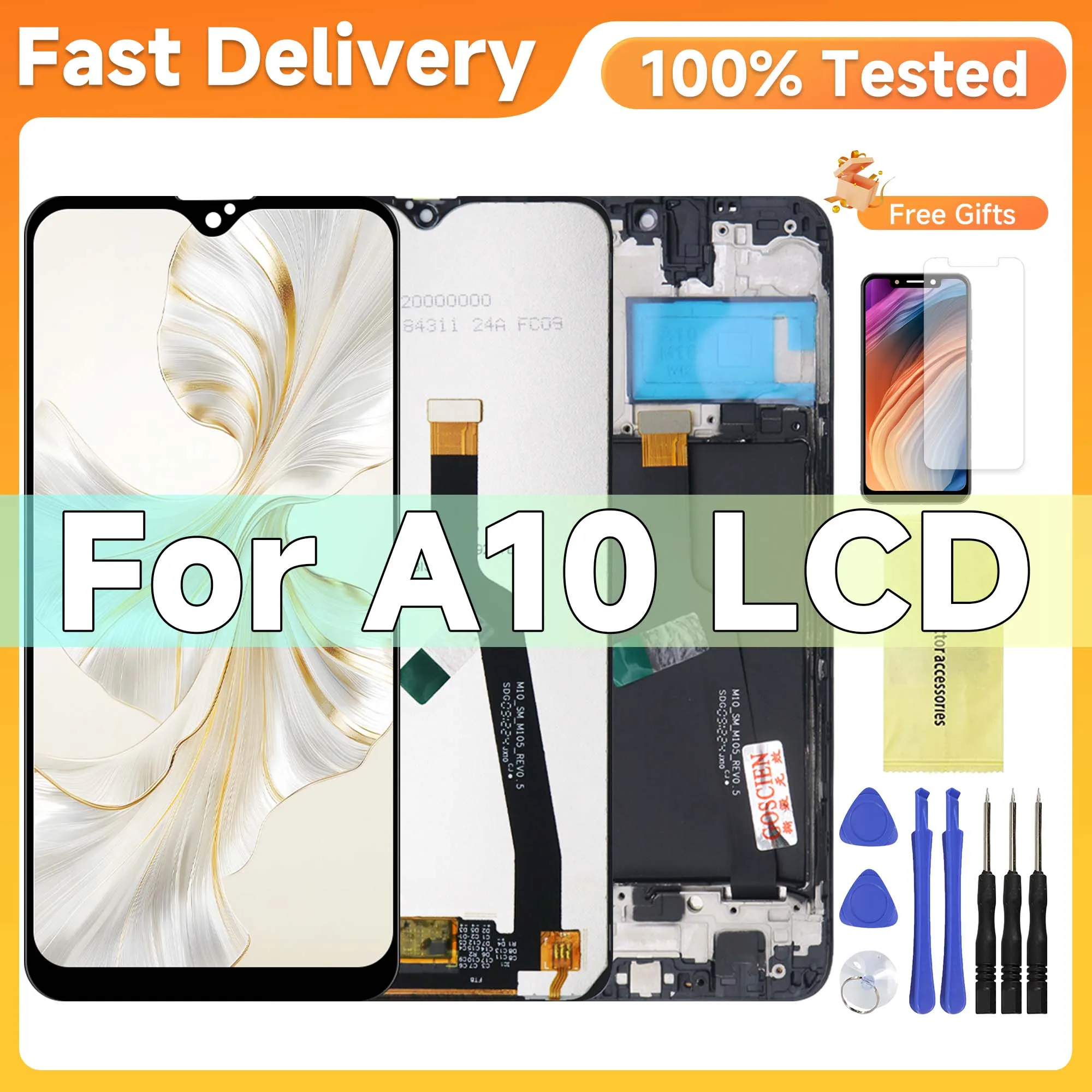 

6.2" LCD For Samsung Galaxy A10 A105 A105F SM-A105F LCD Display Touch Screen Digitizer With Frame Digitizer Assembly