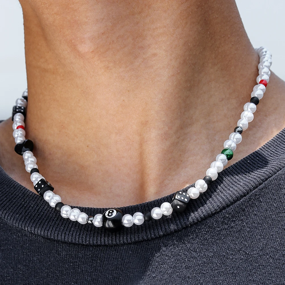 

NADEEM Bohemian Simulated Pearls Sieve Black Eight Beads Necklace For Women Colorful Flower Strand Necklace Bracelet Wholesale