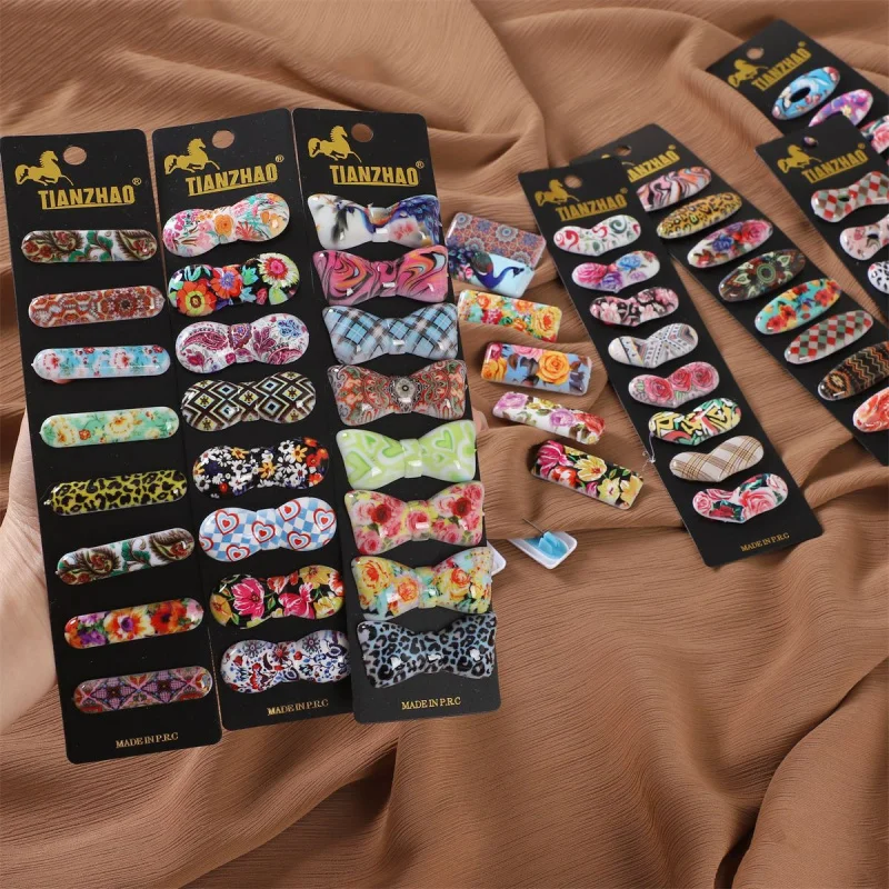 Foreign Trade New Bow Printing Veil Pin Ornament Neck Clip Safety Pin Scarf Buckle Fixed Scarf Clip