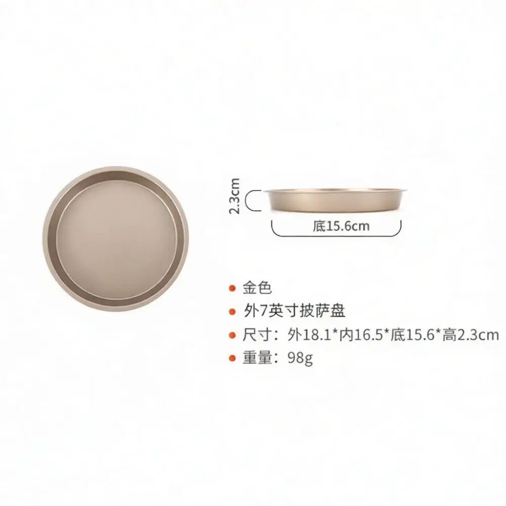 Kitchen Baking Tray Non Stick Pizza Pan Carbon Steel Round Cake Mold Kitchen Bakeware Tools For Home 6 7 8 9 10 Inch Black Gold