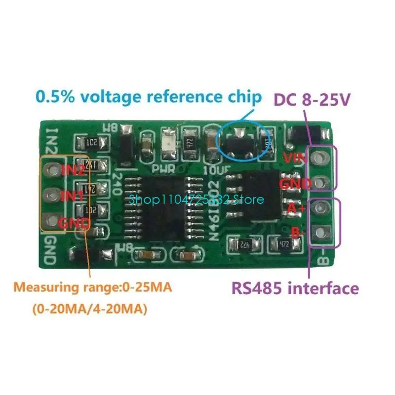 P5EA High Accuracy 12Bit Board 0-25MA Current Measurement, Modbus RTU Support