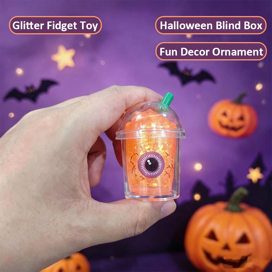 2026 NEW!!! Halloween Drink Cup Squeeze Toy Coffee Cup Squishy Stress Slow Rising Decompression Sensory Toy Funny Halloween Gift