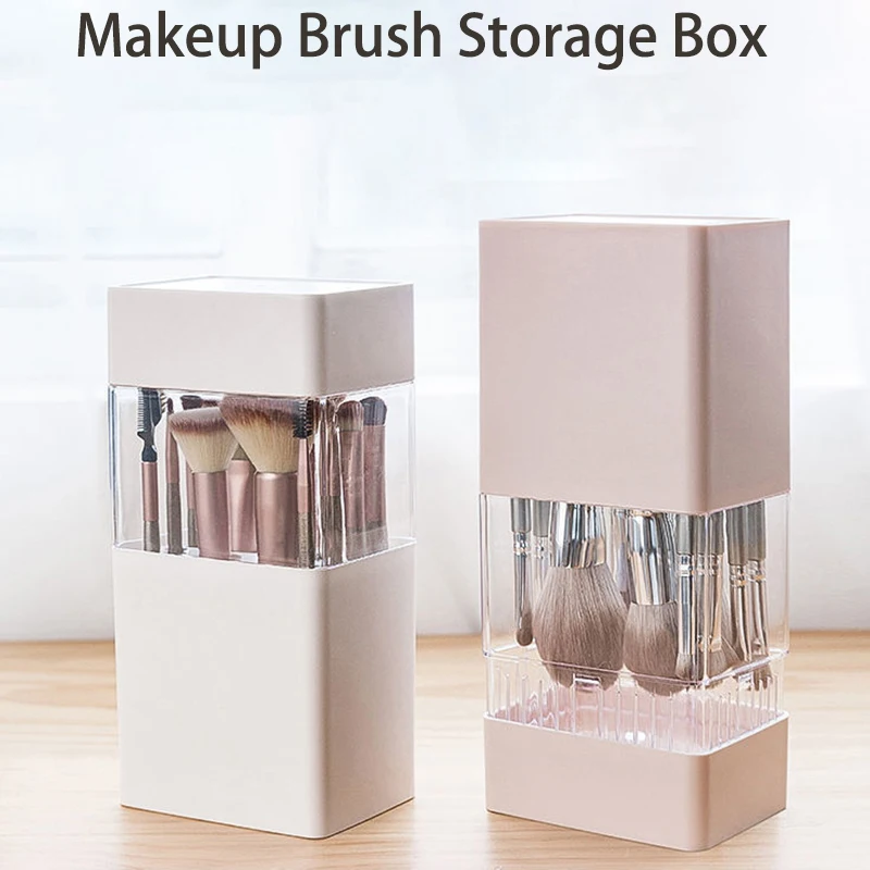 

Makeup Brushes Holder Portable Desktop Makeup Organizer Cosmetic Storage Box Make Up Tools Jewelry Container