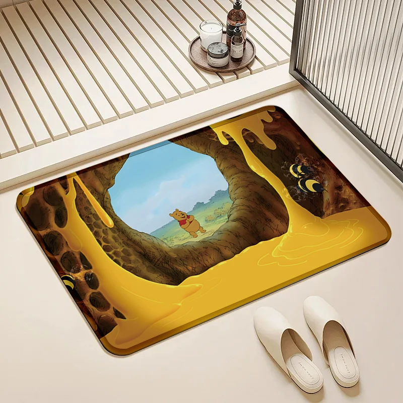 

Disney Winnie the Pooh Door Mat Non-Slip Absorbent Floor Rug for Home Kids Room Bathroom Decor