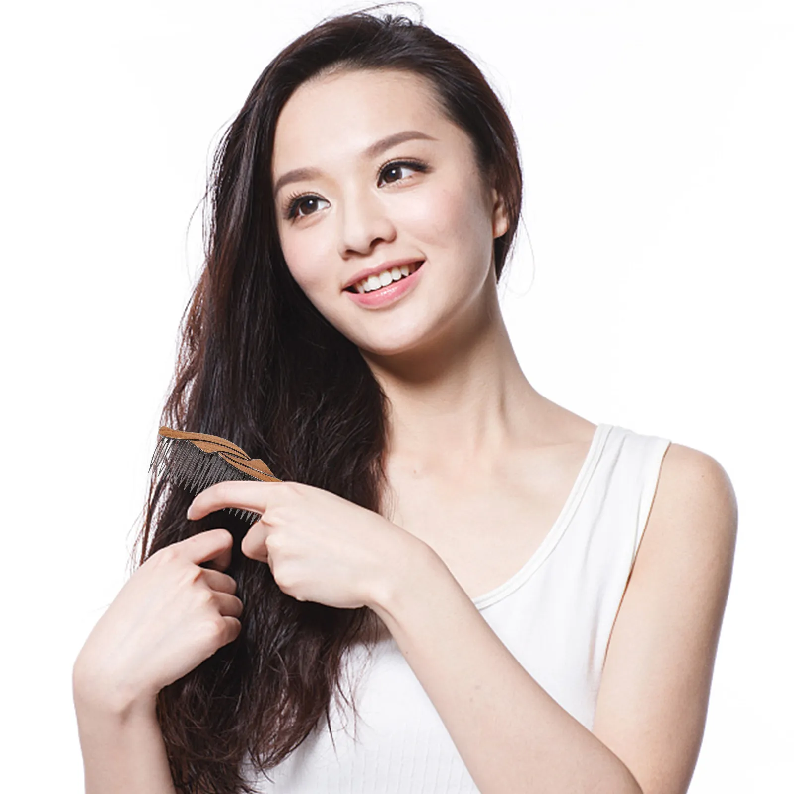 

8Pcs Hair Accessories Wood Grain Inserted Comb Wide Spaced Teeth Hair Fork Comb for Adults Boys Girls Detangling Styling