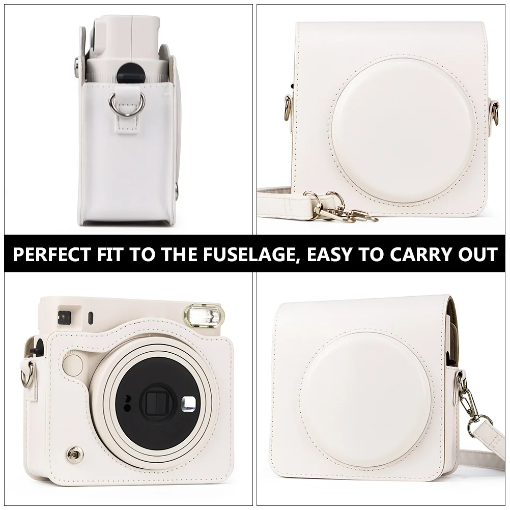 

Camera Bag for Pu Protective Case Adjustable Strap Shoulder Bag Camera Case Accessories Gift Idea Solid Color Simple