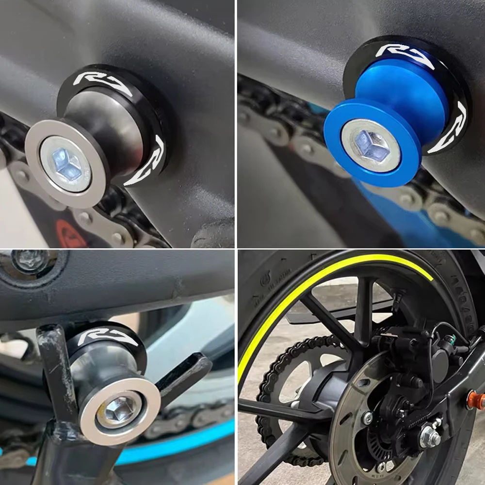 لياماها R7 2025 Yzfr7 Yzf R7 2021-2024 2025 دراجة نارية الملحقات 6 مللي متر العجلات الخلفية Swingarm بكرات المنزلق المسمار حامل Yzf R7