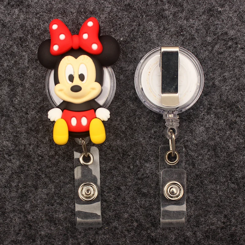 Big Size Couple Mouse Style Badge Reel Nurse Workers Enfermera ID Holder Girl Boy Retractable Name Card Holder Accessory