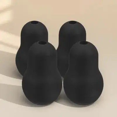 

4 Pcs Black Silicone Gourd Shaped Stethoscope Earplugs Replacement Tips for Comfort Fit Use Cold Protection Wide