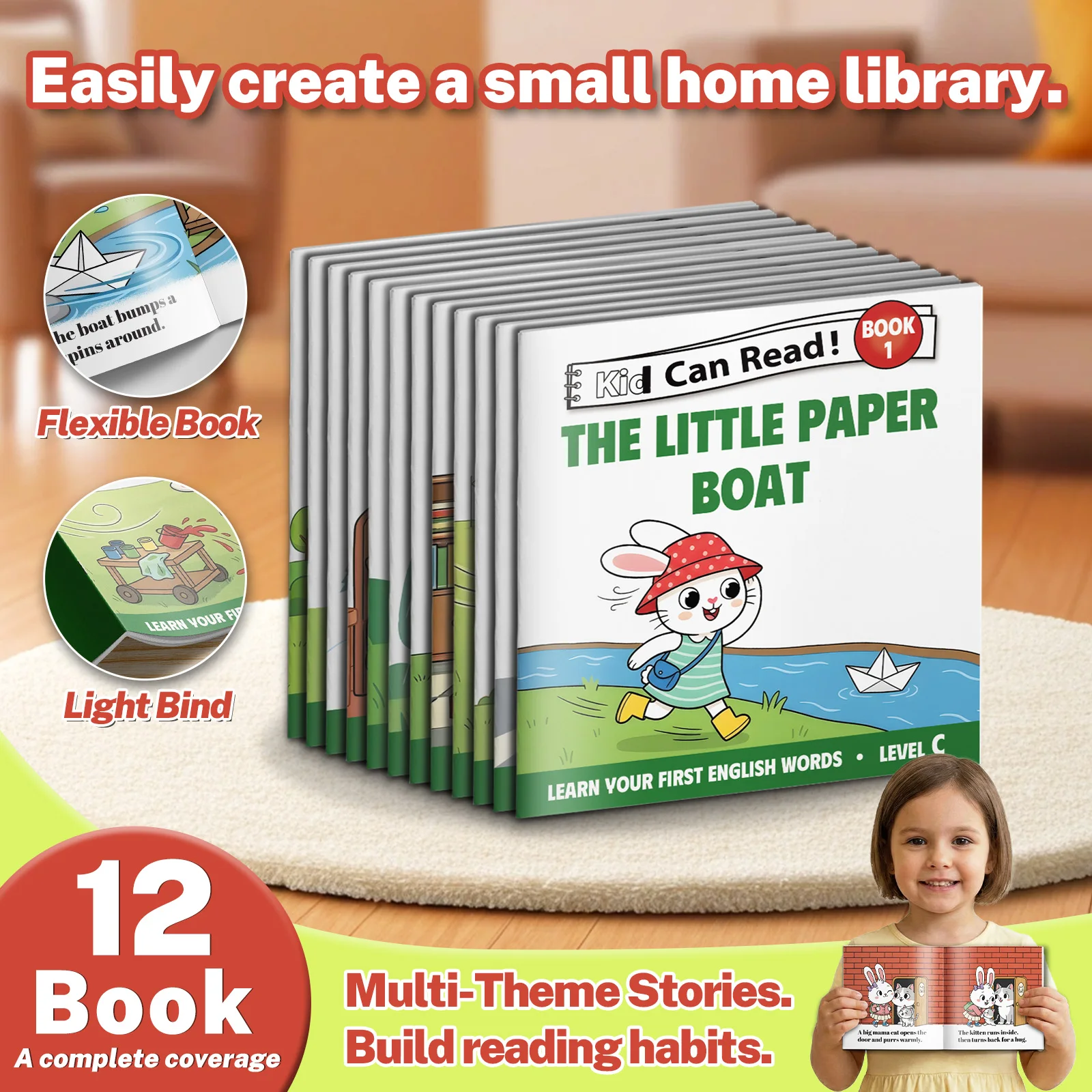 12 Fun Short Stories Kids Picture Book Lovely Cartoon Patterns Children Early Education Reading for Preschool Toddlers