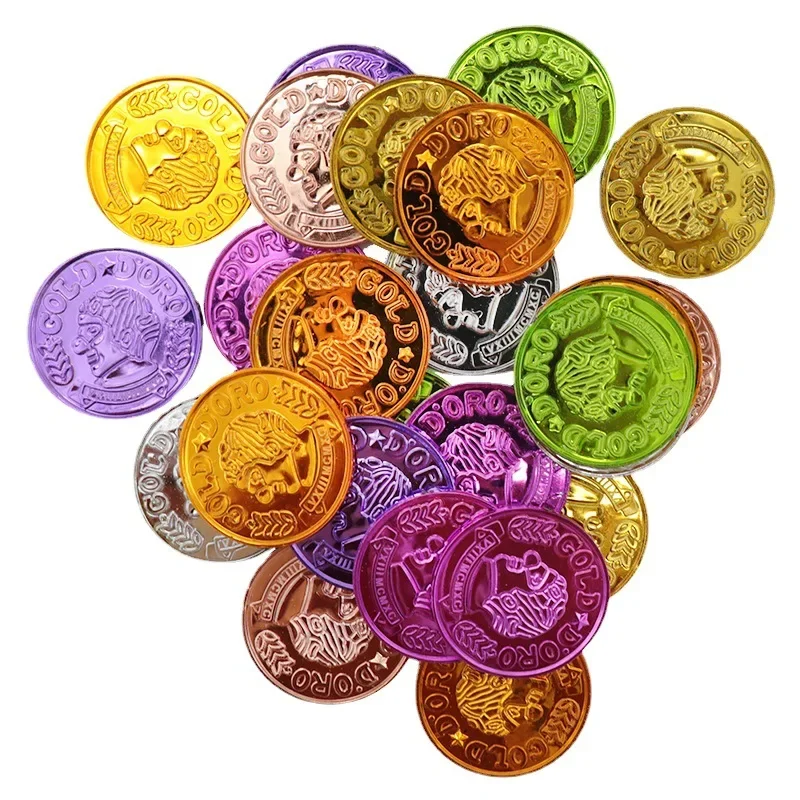 10/25/50 قطعة البلاستيك القراصنة عملة مهرج نمط الاطفال حفلة وهمية الكنز مهرجان حفلة هدية عيد ميلاد الأطفال عملة ذهبية اللعب