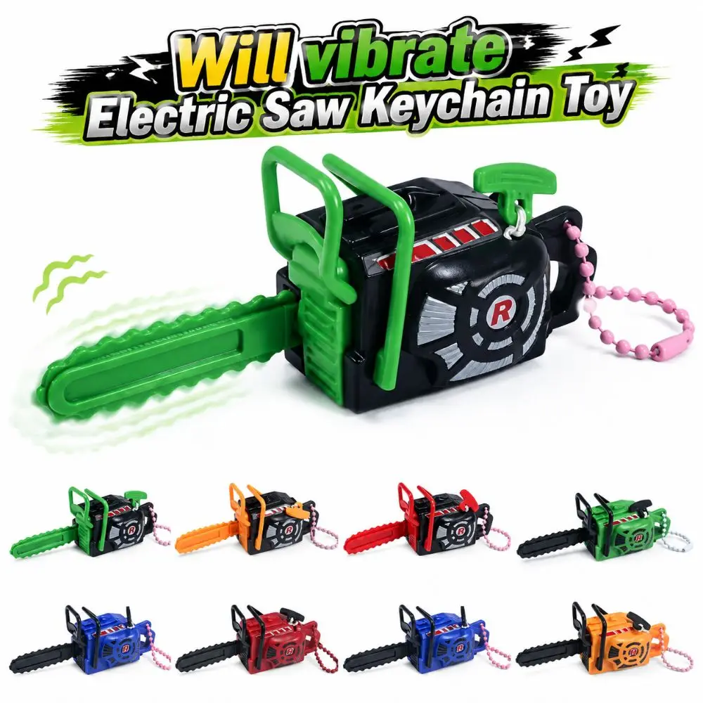 Fun Plastic Electric Saw Keychain Clockwork Realistic Power Saw Bag Pendant Portable Handheld Logging Saw Gift Key Decor