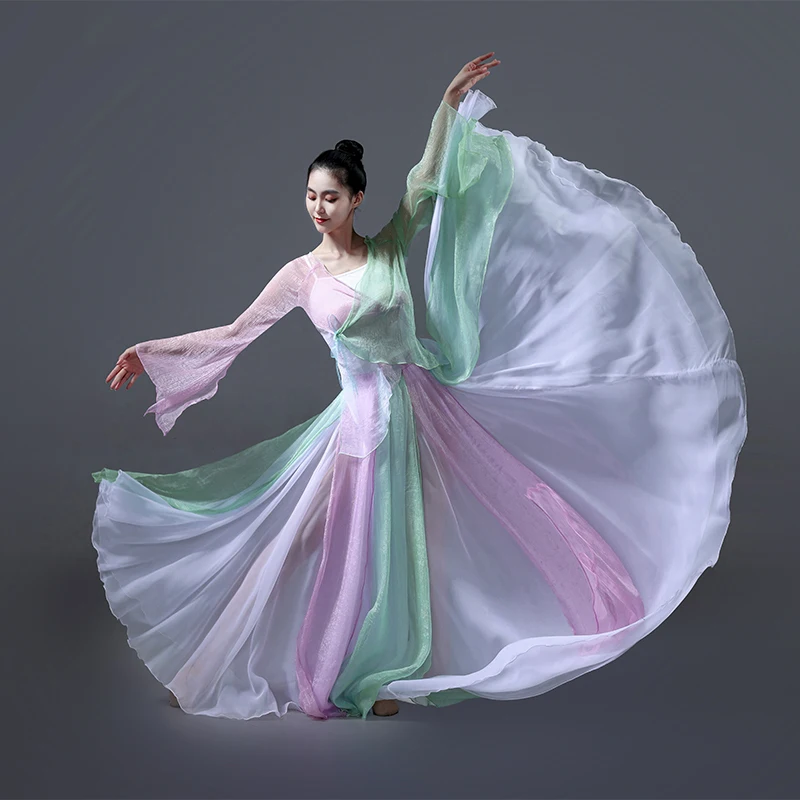 

Женский комплект классических танцевальных платьев 720 градусов, женский тренировочный костюм, большая юбка, костюм для выступлений, платье для выступлений в античном стиле, женское