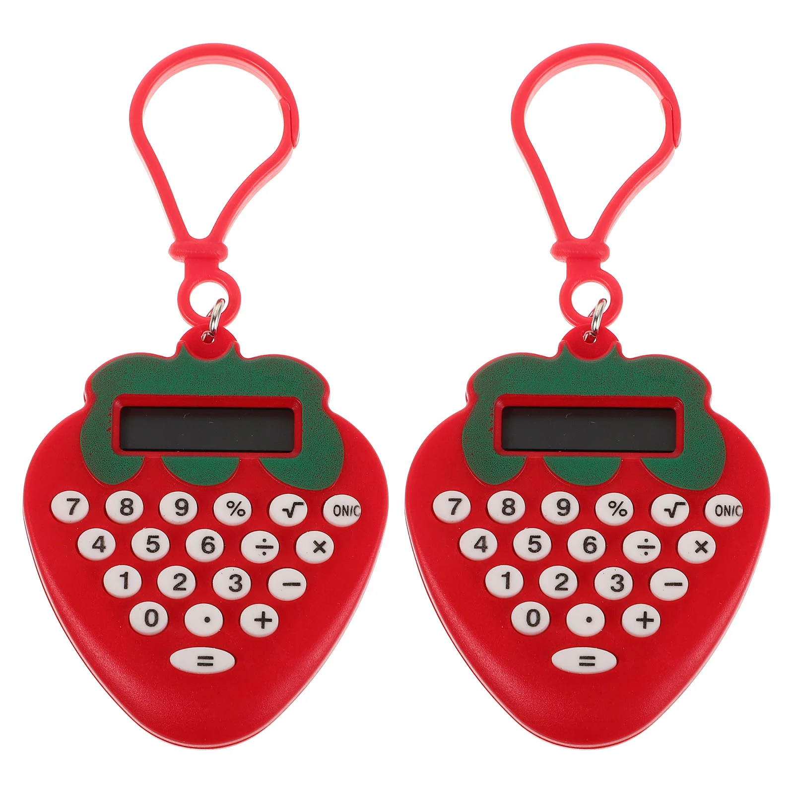 2 Pcs Mini Calculator Office Electronics Products Pocket Size Toddler Palm Kawaii Red