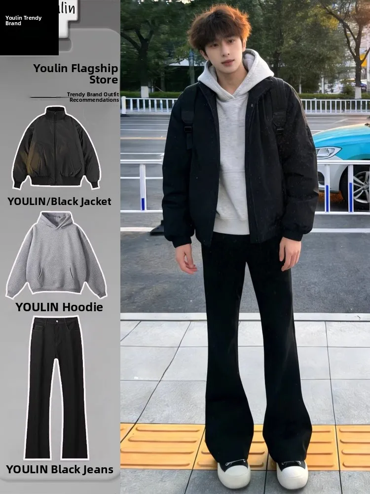 

Мужской комплект Cleanfit American Sle Pilot: куртка и брюки для спорта и отдыха, стильный и модный образ для весеннего повседневного образа.