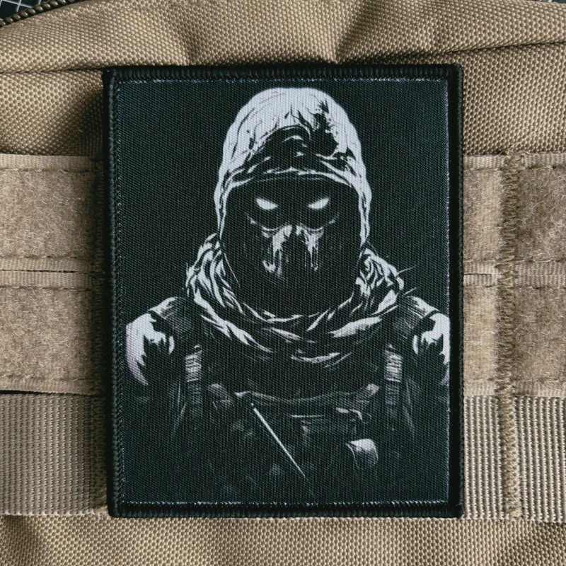 Dark Warrior Tactical Patch Ranger Soldier Morale Badge Printing Hook and Loop Military Armband Backpack Sticker Appliques