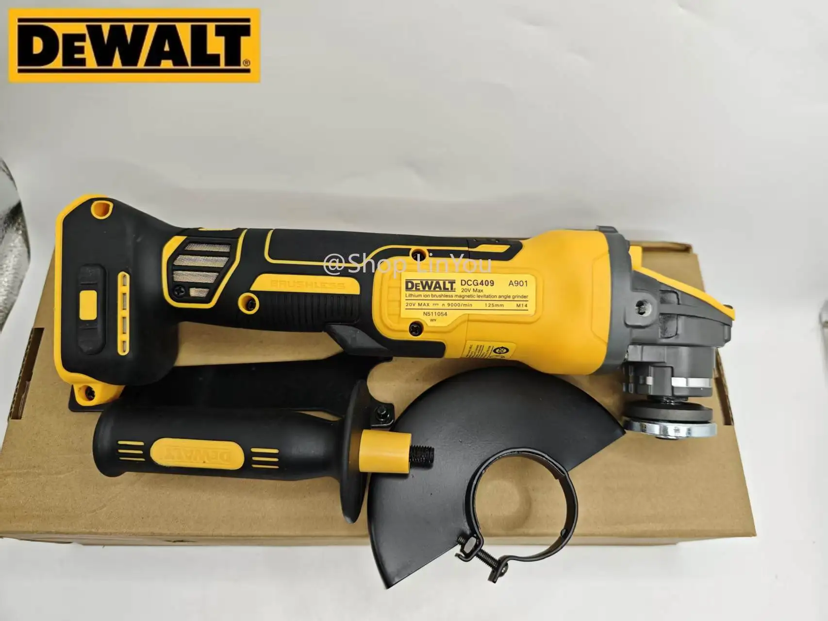 DEWALT DCG409 Cordless Angle Grinder, 20V Brushless Motor Cutting Machine, 9000RPM 125mm Portable Polisher Power Tool