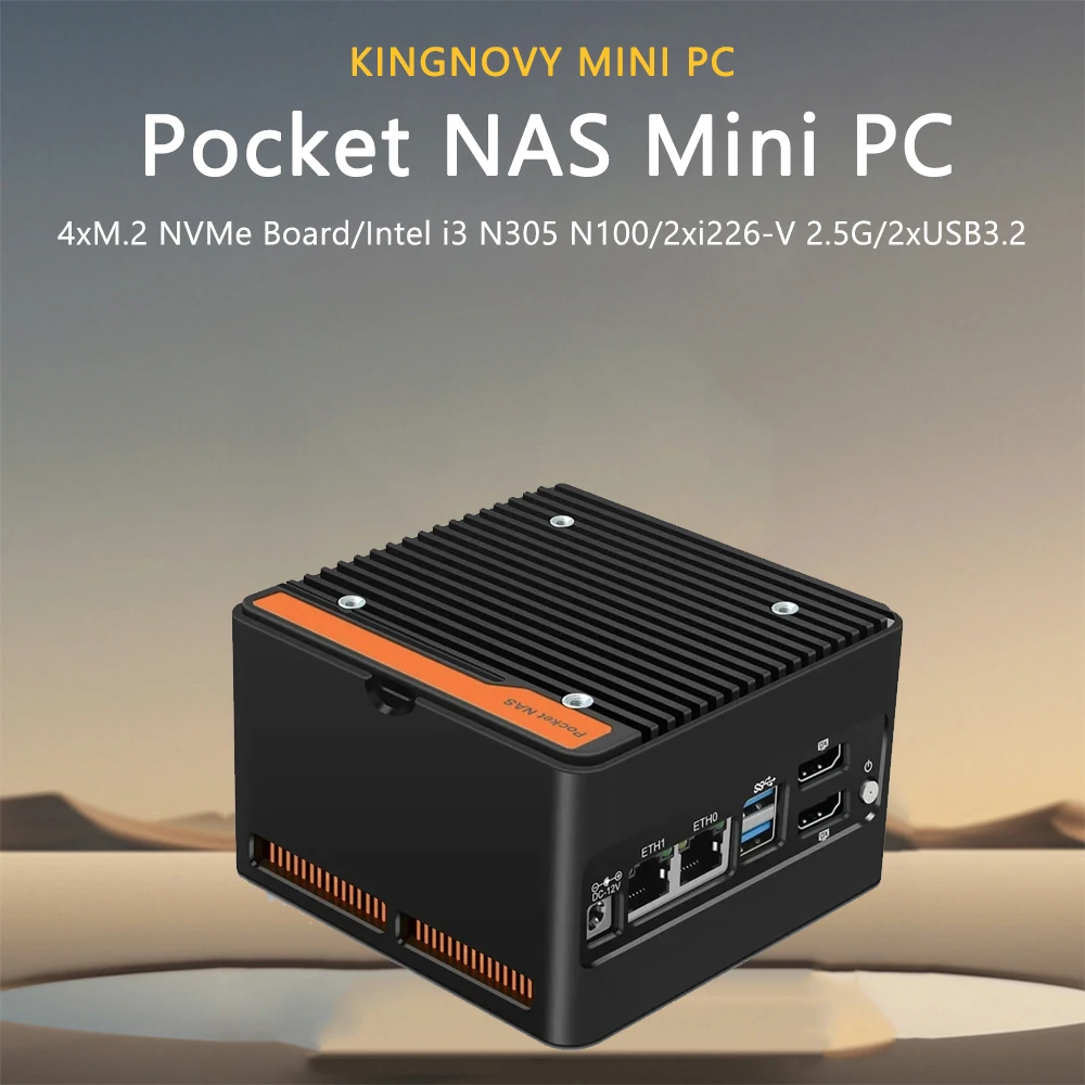 Nuevo Pocket NAS 4xM.2 NVMe Board 12th Gen Firewall Mini PC Intel i3 N305 N100 2xi226-V 2,5G enrutador suave DDR5 4800 2xUSB3.2 2xHD