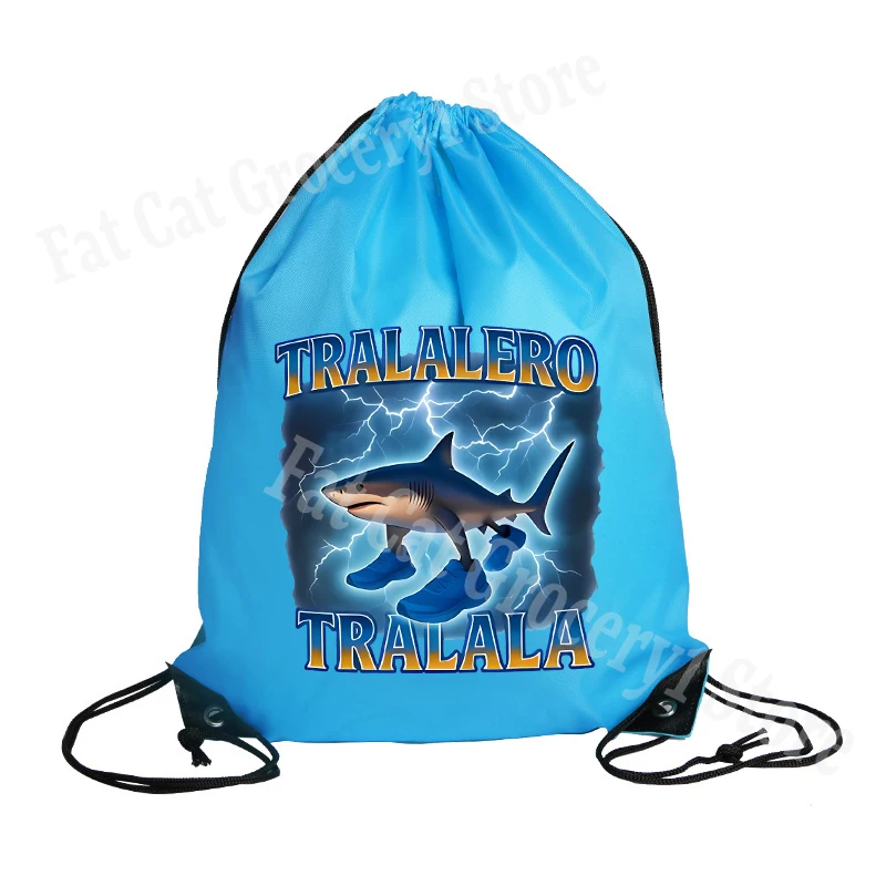 TRALALA スカパン Tralalero Tralala Drawstring Backpack Tungtung Sahur Brainrot Kids