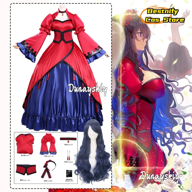 

Аниме Eris' Chalicee Scarlett Casteriel ‌ Косплей Костюм {Bestnify Cos}Готическая Лолита Красное платье принцессы для девочек Маскировка на Хэллоуин