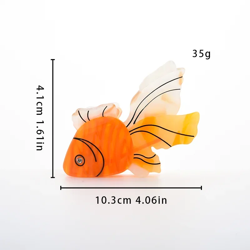 Muweordy New Design Ocean Beach Series Goldfish Hair Claw Acetate Claw Clip for Girls Eco-Friendly Hair Accessories for Women