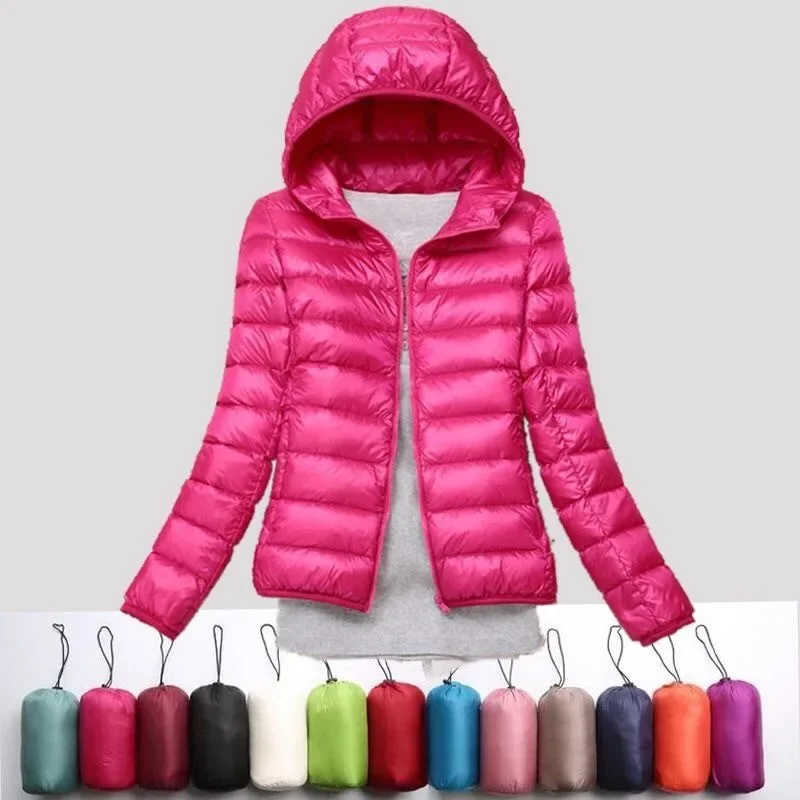 

Women's Slim Fit Lightweight Short Cotton Jacket Casual Short Style with Stand-Up Collar and Hooded Options