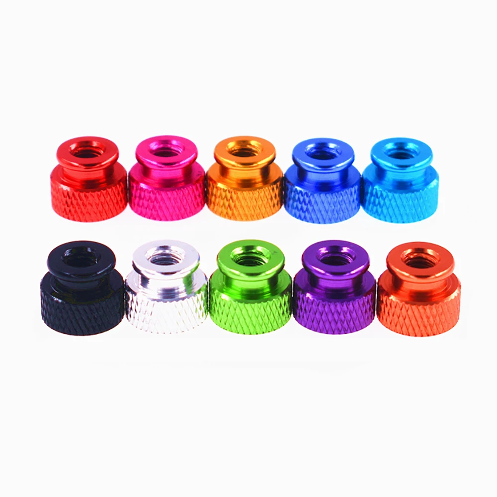 5pcs M3 M3.5 M4 M5 M6 Aluminium Alloy Hand-twisted Step Knurled Nuts Pitch 0.5-1mm Multi-colour