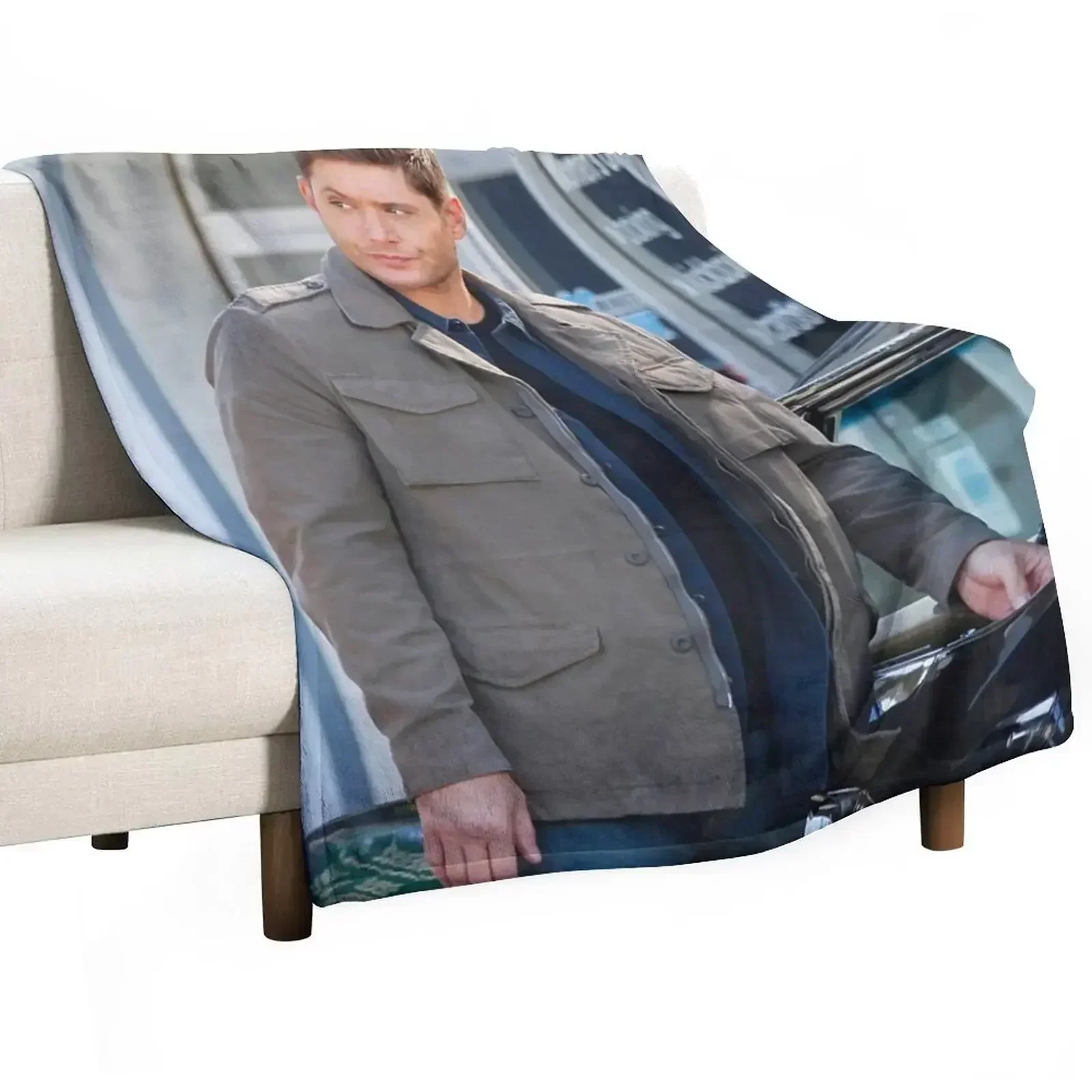 Jensen Ackles Throw Blanket Thermals For Travel Personalized Gift bed plaid Blankets