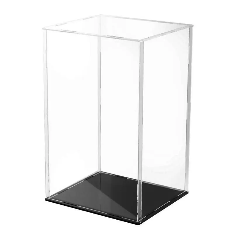 

900C Clear Acrylic Display Case Black Base Dustproof Protection Model Toy Show Box