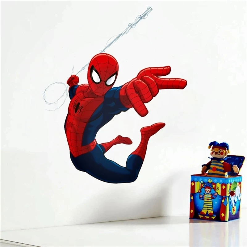 3d Effect Hero Spiderman Wall Stickers For Kids Rooms Nursery Home Decor Cartoon Decorative Wall Decals PVC Poster DIY Mural Art