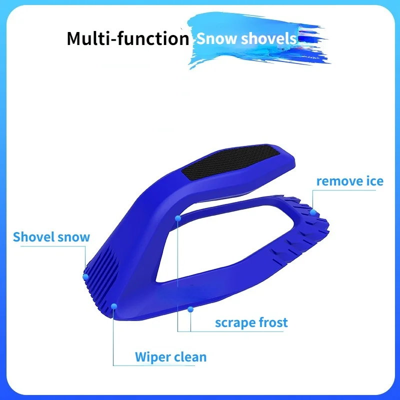 4-in-1 Car Ice Scraper Windshield Ice Breaker Quick Clean Glass Brush Snow Remover TPU Tool Auto Window Winter Snow Brush Shovel