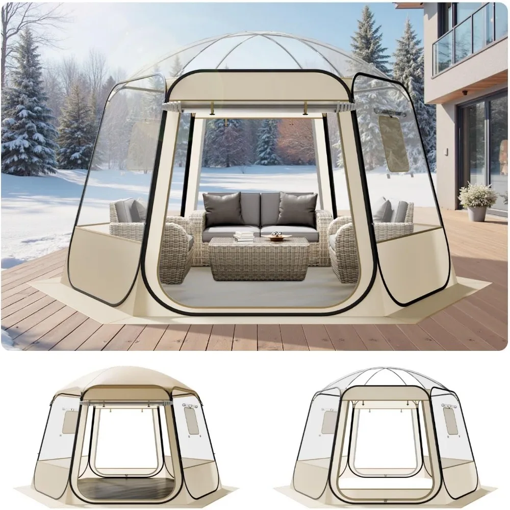 

Pop Up Sports Tent 8 Sizes Waterproof Clear Bubble Pod with Floor Mat Top Cover Garden Igloo Dome Camping Shelter