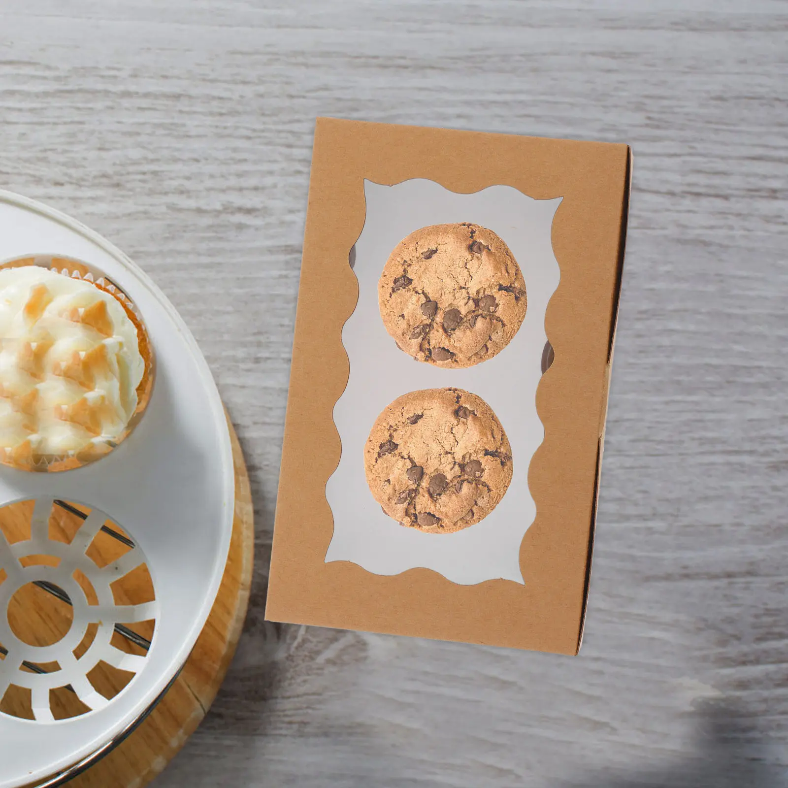 

Набор из 12 премиальных бумажных коробок для выпечки с окном, коробки для печенья, кексов, конфет, шоколада, сувениров для вечеринок, для небольших пекарен