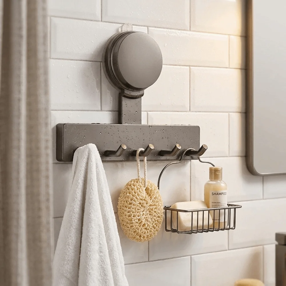 Strong Load Bearing Suction Cup Hook No-Drill Multifunctional Towel Holder portable multi-functional Storage Rack Door Hanging