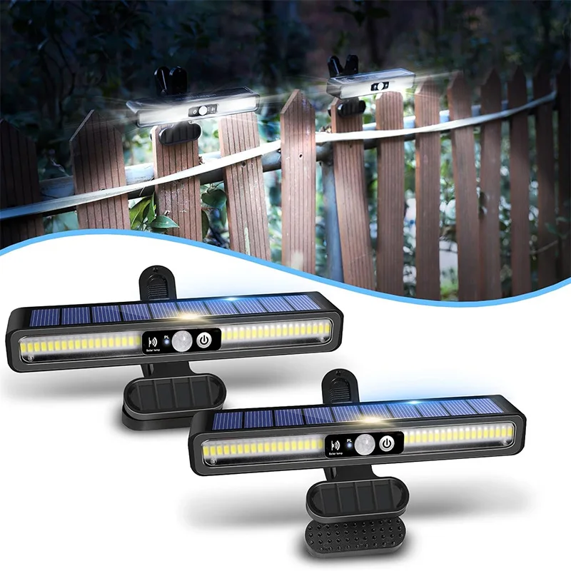 

E2 1-2Pcs Clip On Solar Motion Lights Outdoor Solar Fence Lights Outside with 36 LEDs Portable Solar Powered Lamp Security Light