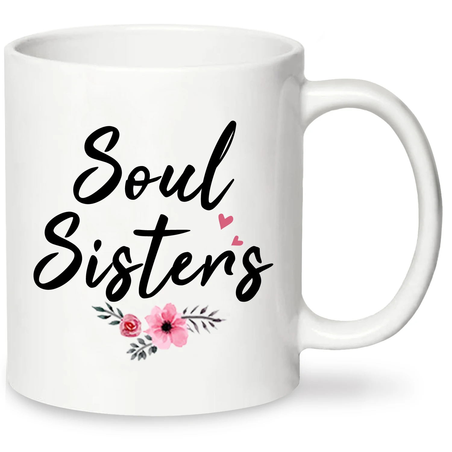 Керамическая кофейная кружка с надписью Soul Sister, женский подарок лучшему другу, универсальная форма ручки, 11 унций