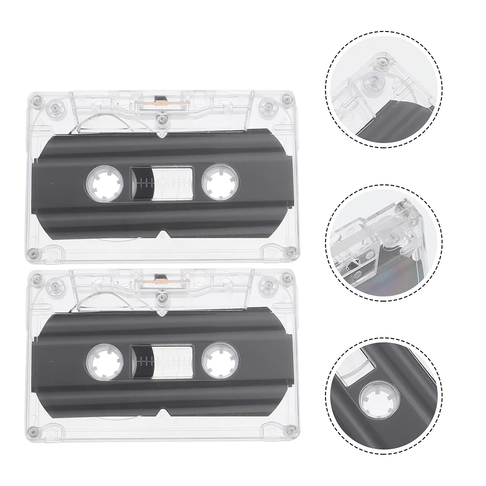 

4 Pcs Blank Audio Tape Cassette Tapes 30-minute for Recording Outer Box Recordable Plastic Empty