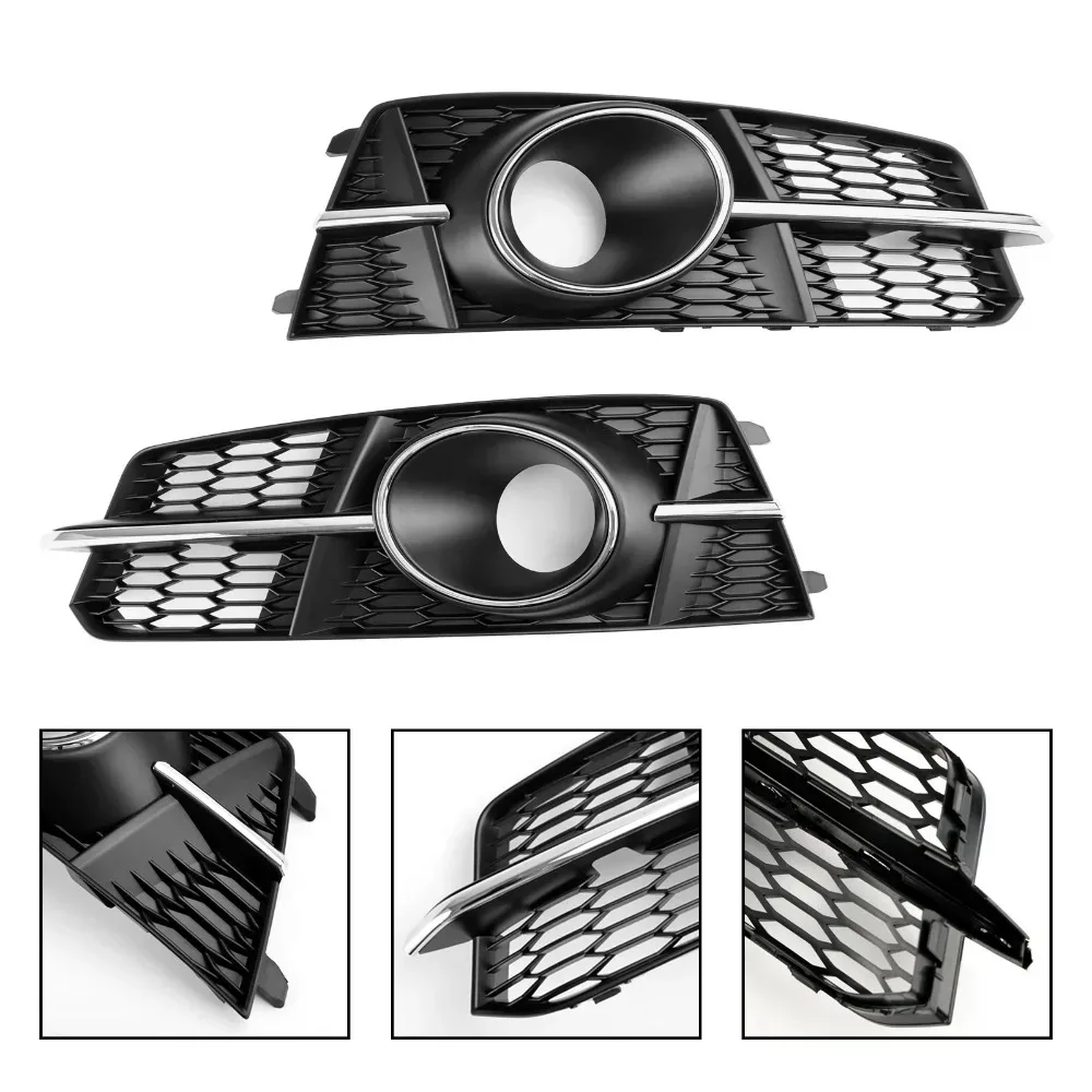 يناسب A6 C7 S-Line اكسسوارات سباق الشوايات 4G0807681AG 4G0807682AG المصد الأمامي الضباب شبكة مصابيح ضباب غطاء قناع