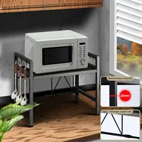 1pc Expandable 42-64cm Microwave Shelf Organizer, Moisture And Rust Proof Microwave Countertop Organizer,Tableware Storage 6