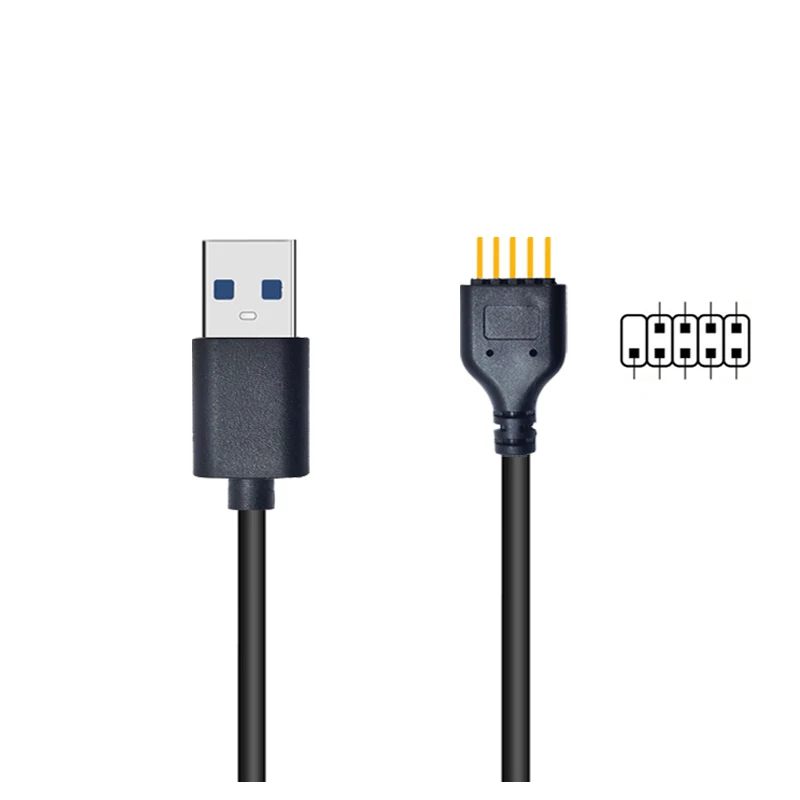 NEW USB Connector USB Extension Cable USB2.0 to 9Pin Conector 9 Pin Male to External USB A Male PC Mainboard Internal Data Cable