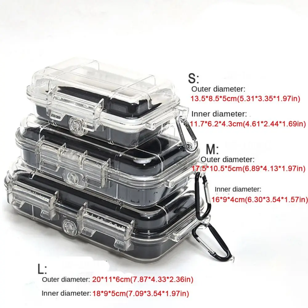 Durable ABS Camping Box Transparent Equipment Dry Box Sealed Storage Box Shockproof Professional Waterproof Toolbox