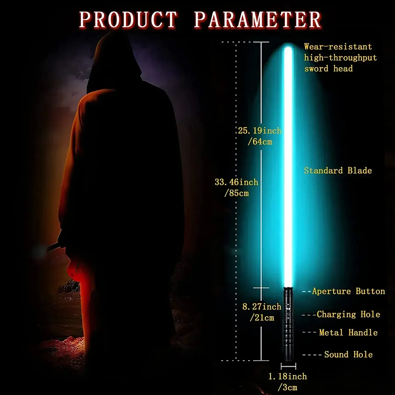 KK 80 centimetri Mini Spada Laser 7 Colori Cambiano Manico In Metallo Spada Laser Pesante Duello Suono Due in Uno Luce Sciabola Cosplay Puntelli di Scena