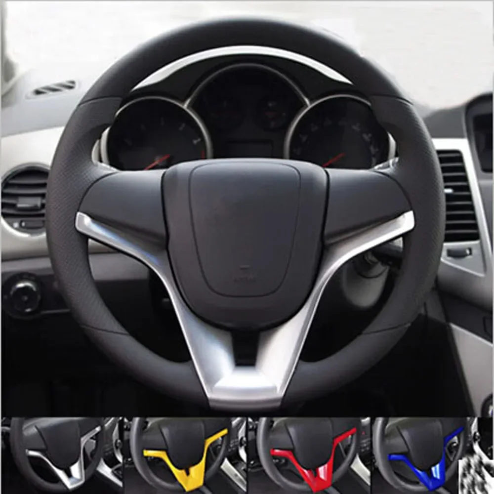 For Chevrolet Cruze Trax Tracker Sonic ONIX AVEO Orlando Car Steering Wheel Trim Cover Chrome Sticker Accessories